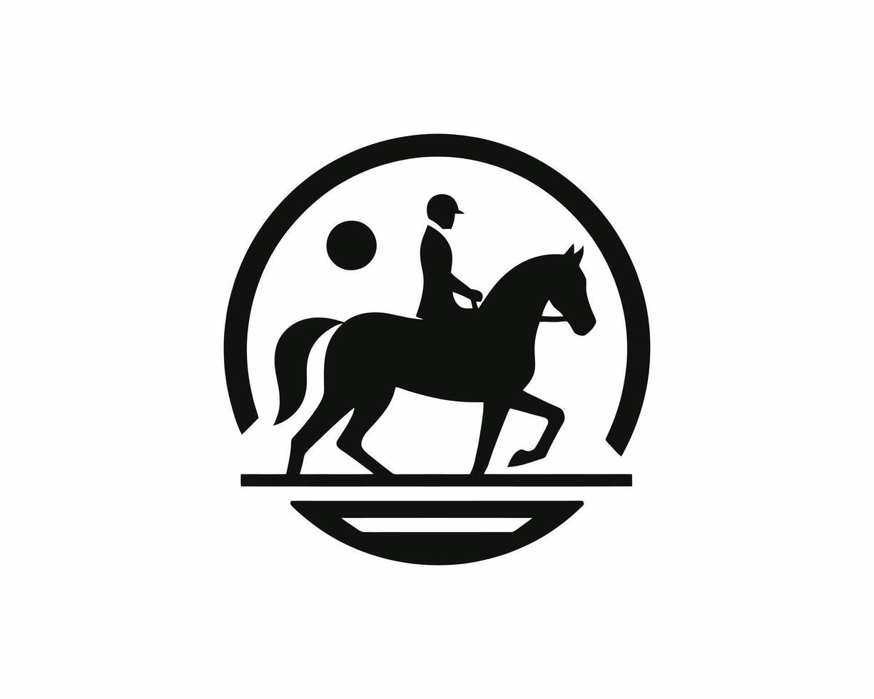 Horse rider silhouette logo for corporate use vector
