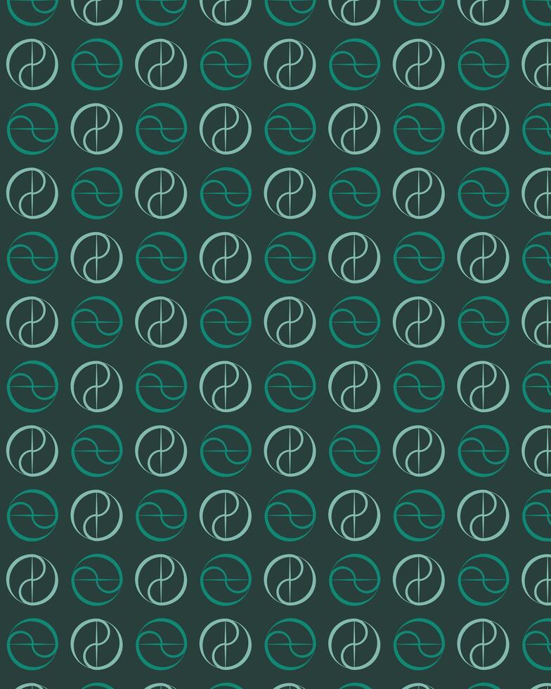 Yin yang pattern design with a combination of turquoise and gray. vector