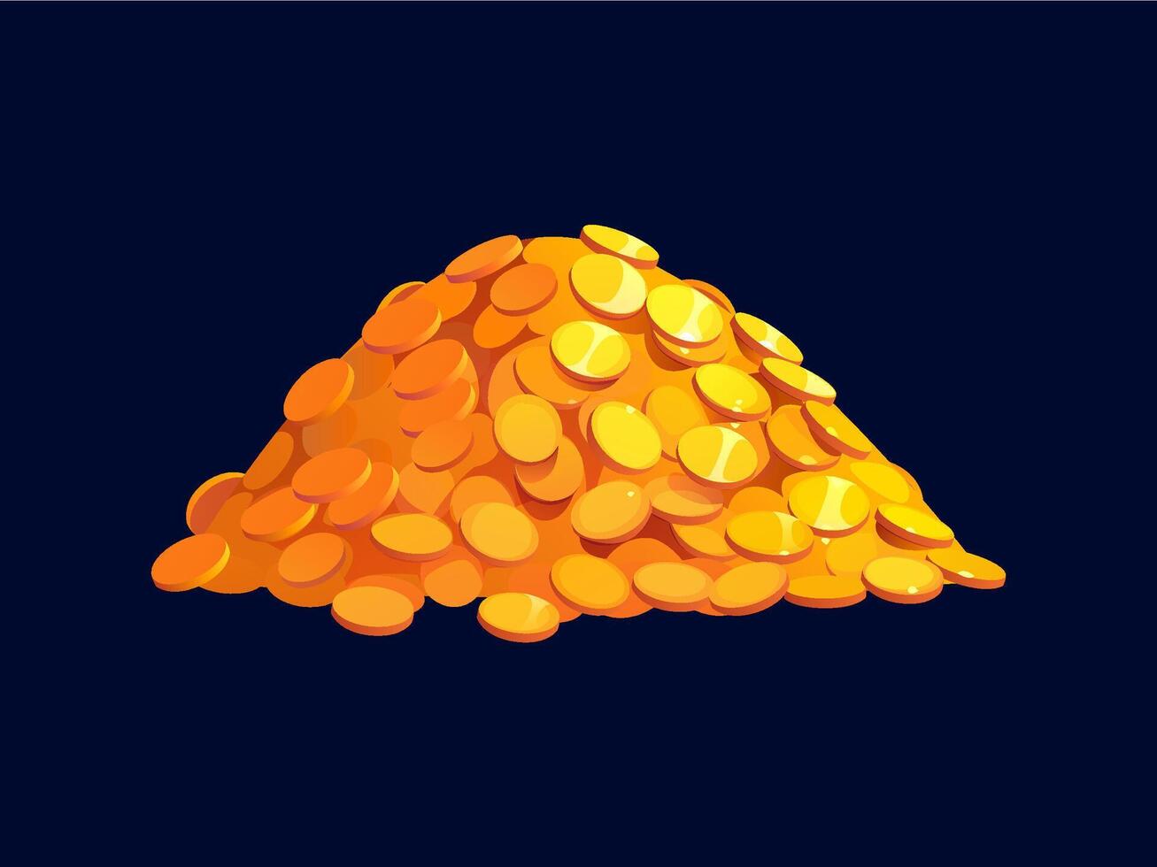 Pile of shiny gold coins ancient Egypt game icon vector