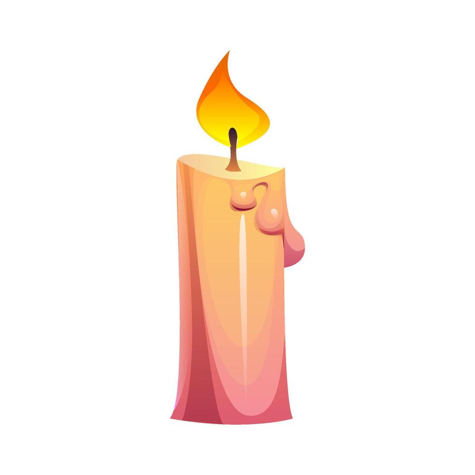 Cartoon Mexican font flaming candle letter I vector