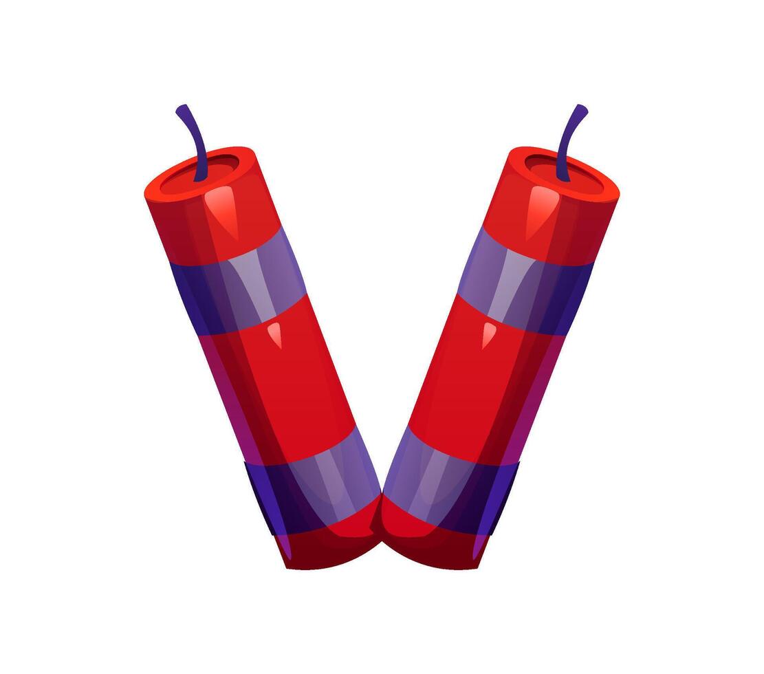 American cowboy dynamite font type letter V vector