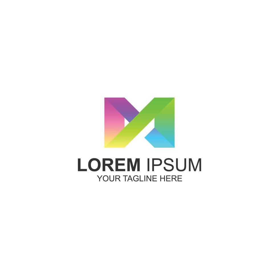 letter m lorem ipsum for web icon or company with creative illustration vector