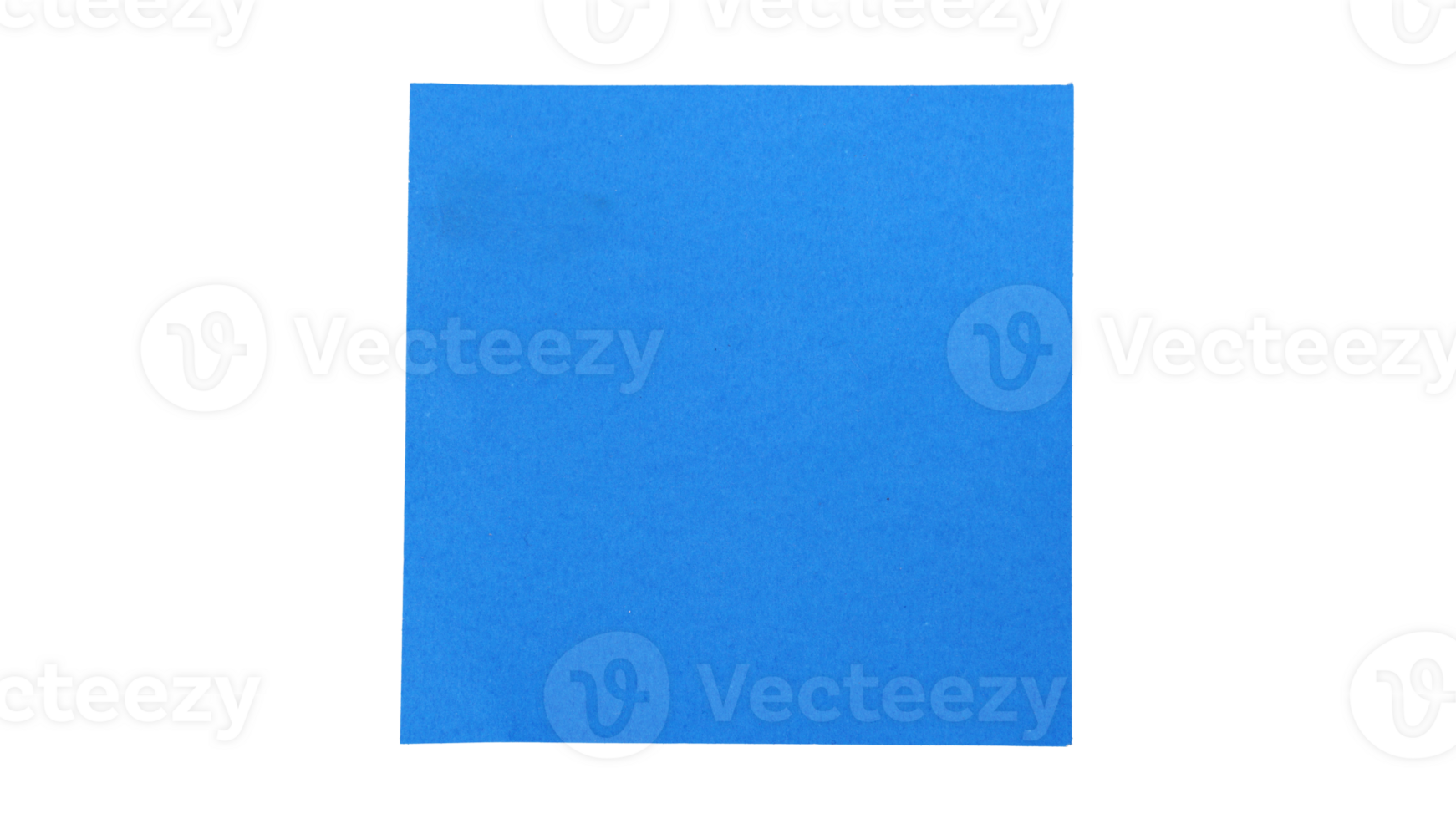 Blank blue square paper sticker label isolated on transparent background png