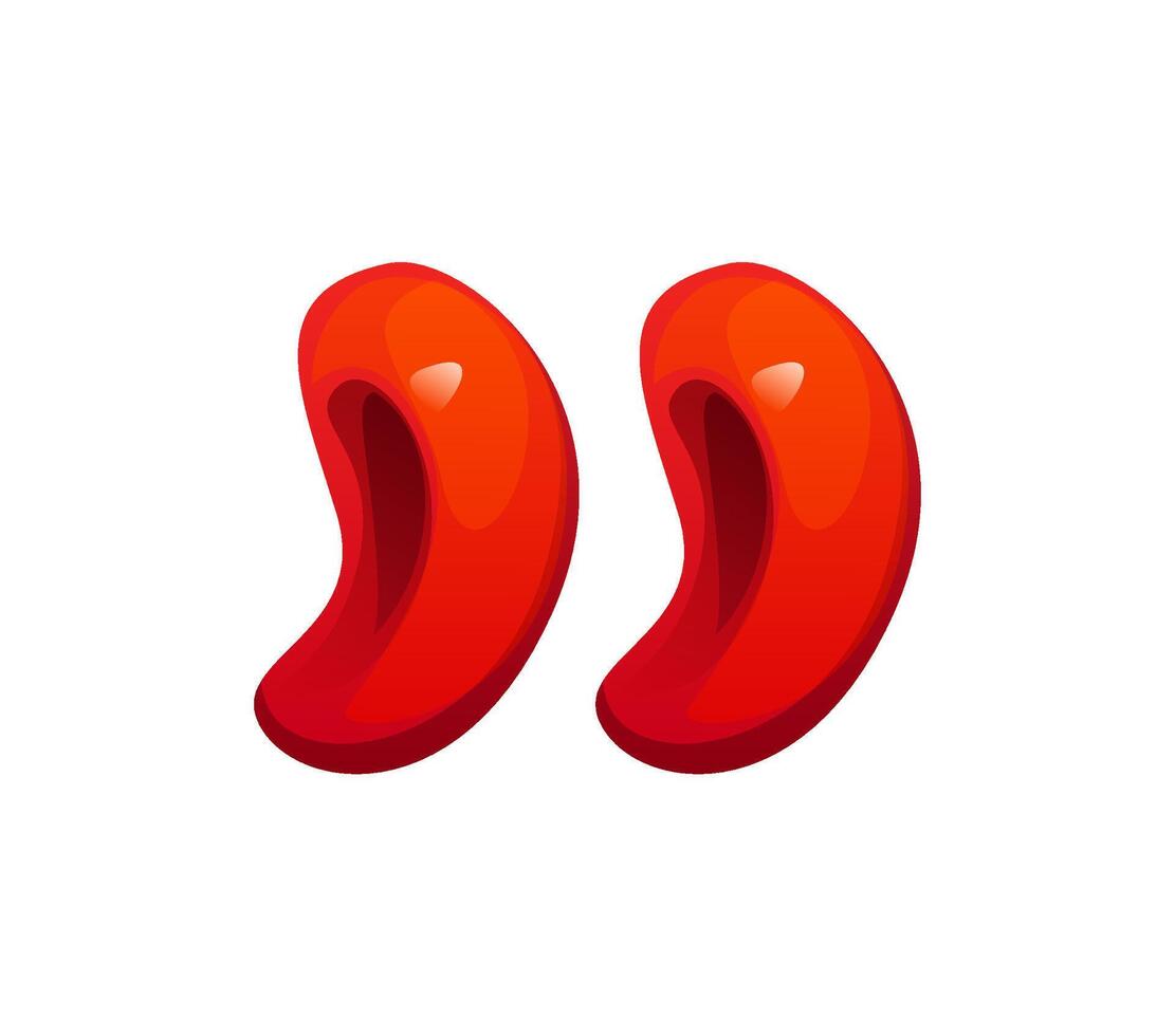Medicine font, blood red cell quotation mark vector