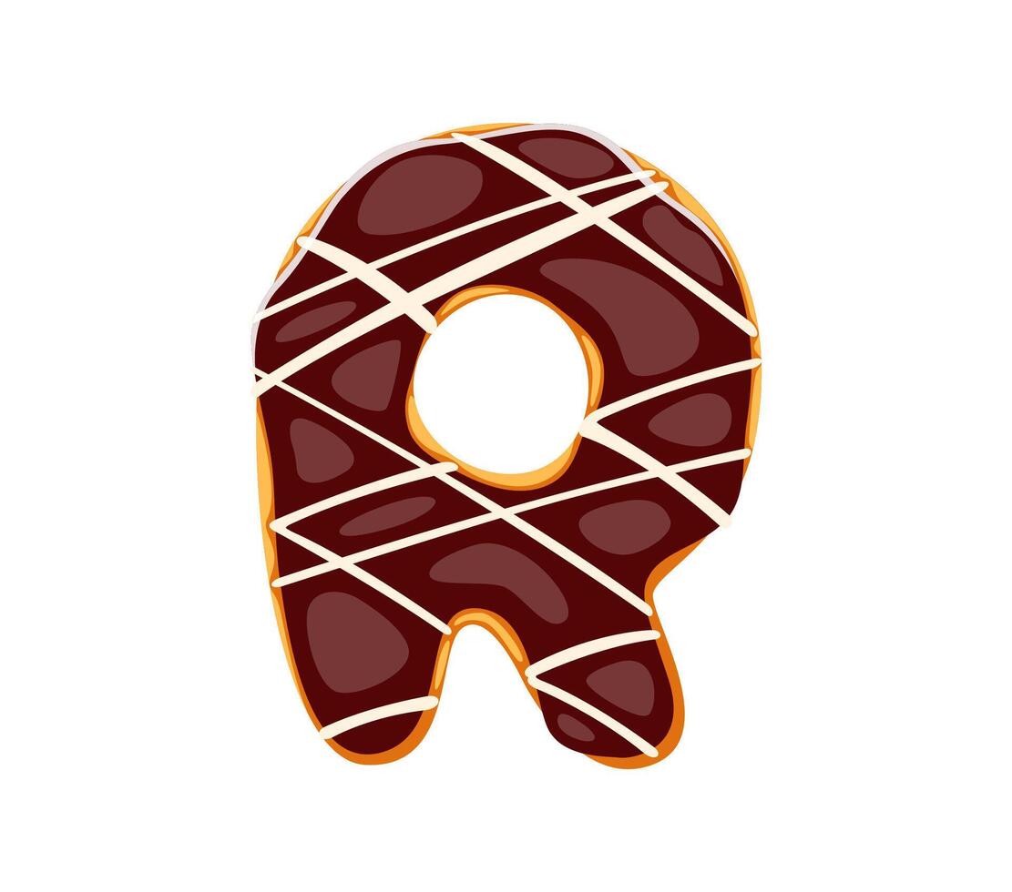 Sweet dessert font chocolate biscuit letter R vector