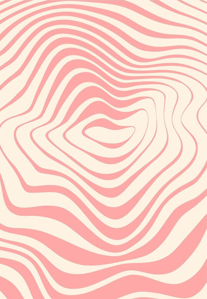 Retro psychedelic pink wave groovy pattern vector