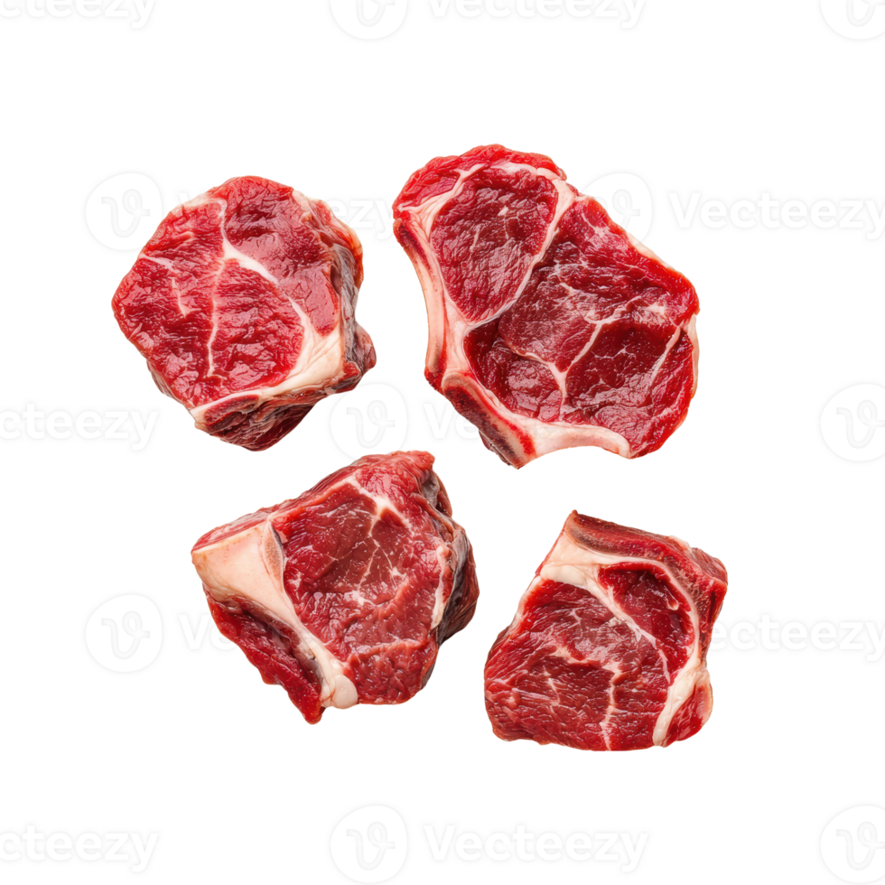 Fresh Raw Osso Buco Beef Slices with Bone Details png