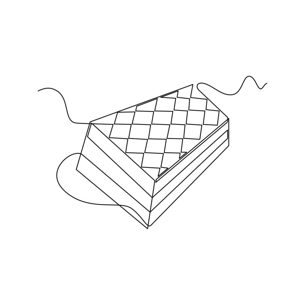 one line art Wafer illustration. line art, one continuous line, simple, hand drawn and sketch style. for icons, symbols, signs or logos vector