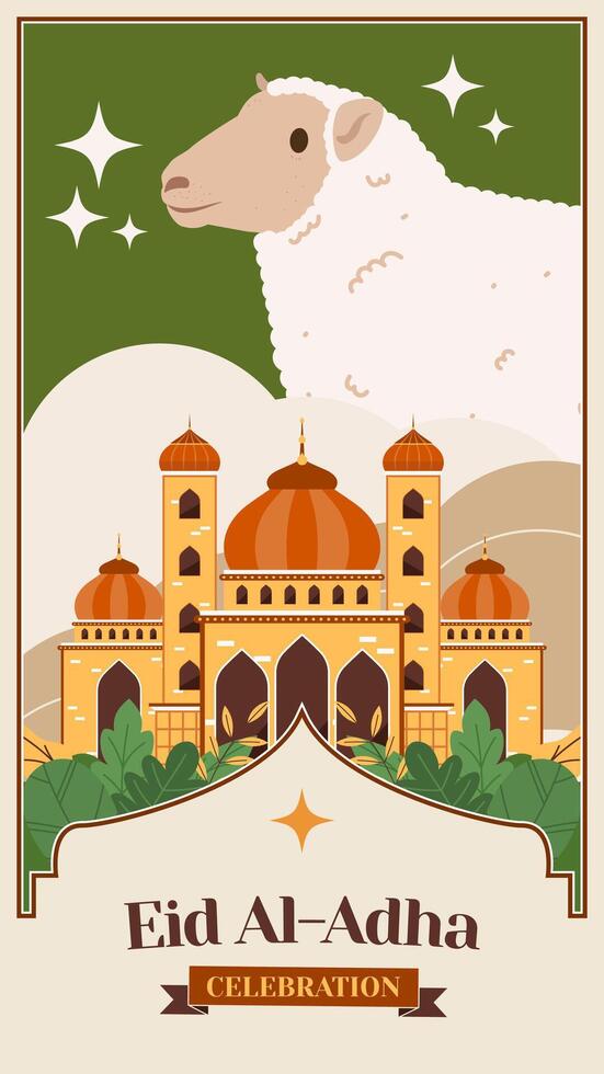 eid al-adha celebration story size vector