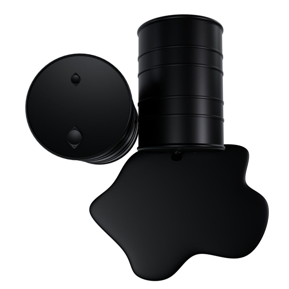 3d render of oil drum with spilled oil. environmental pollution illustration png