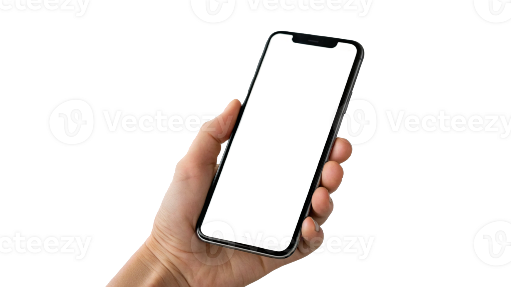 Smartphone mobile tablet technology electronic mockup empty blank holding hand finger body part human business device front view information digital presentation advertisement product sale promotion png