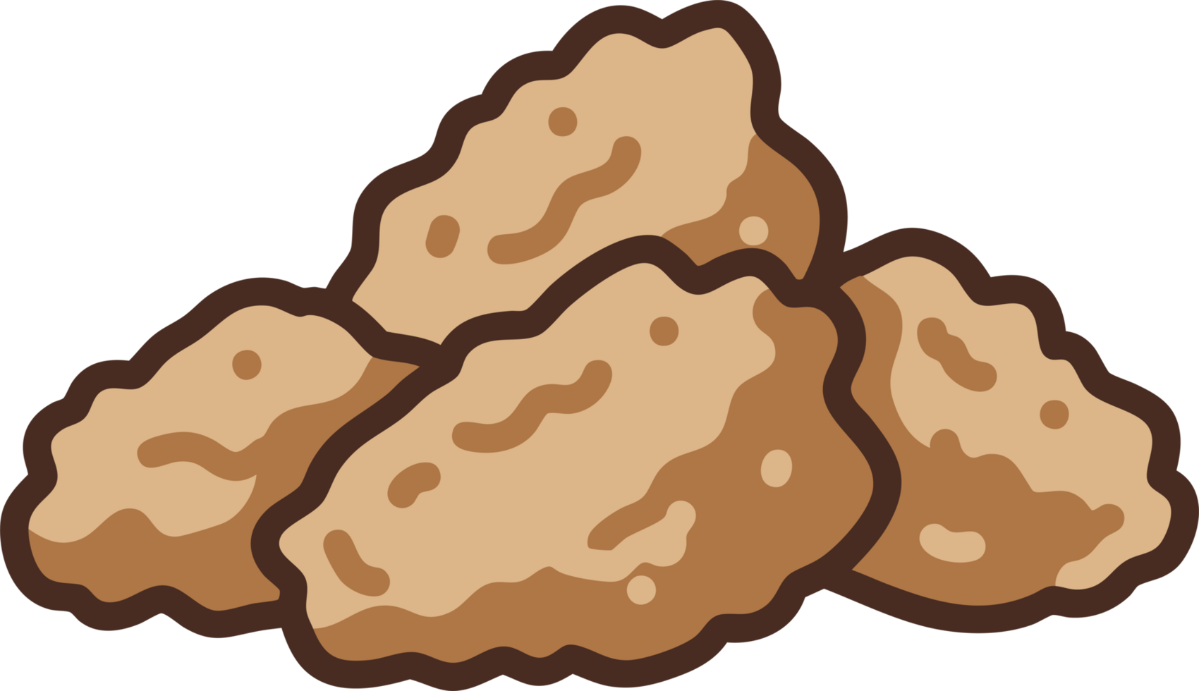 Pile of Four Battered Chicken Nuggets png