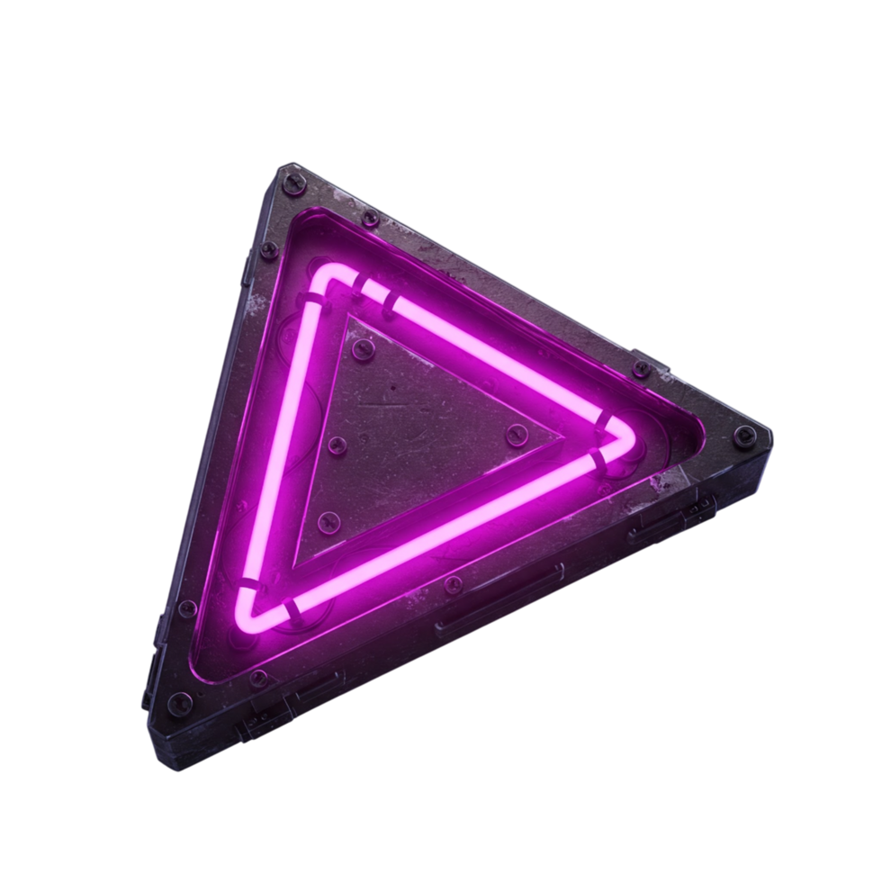 neon triangle with A purple png