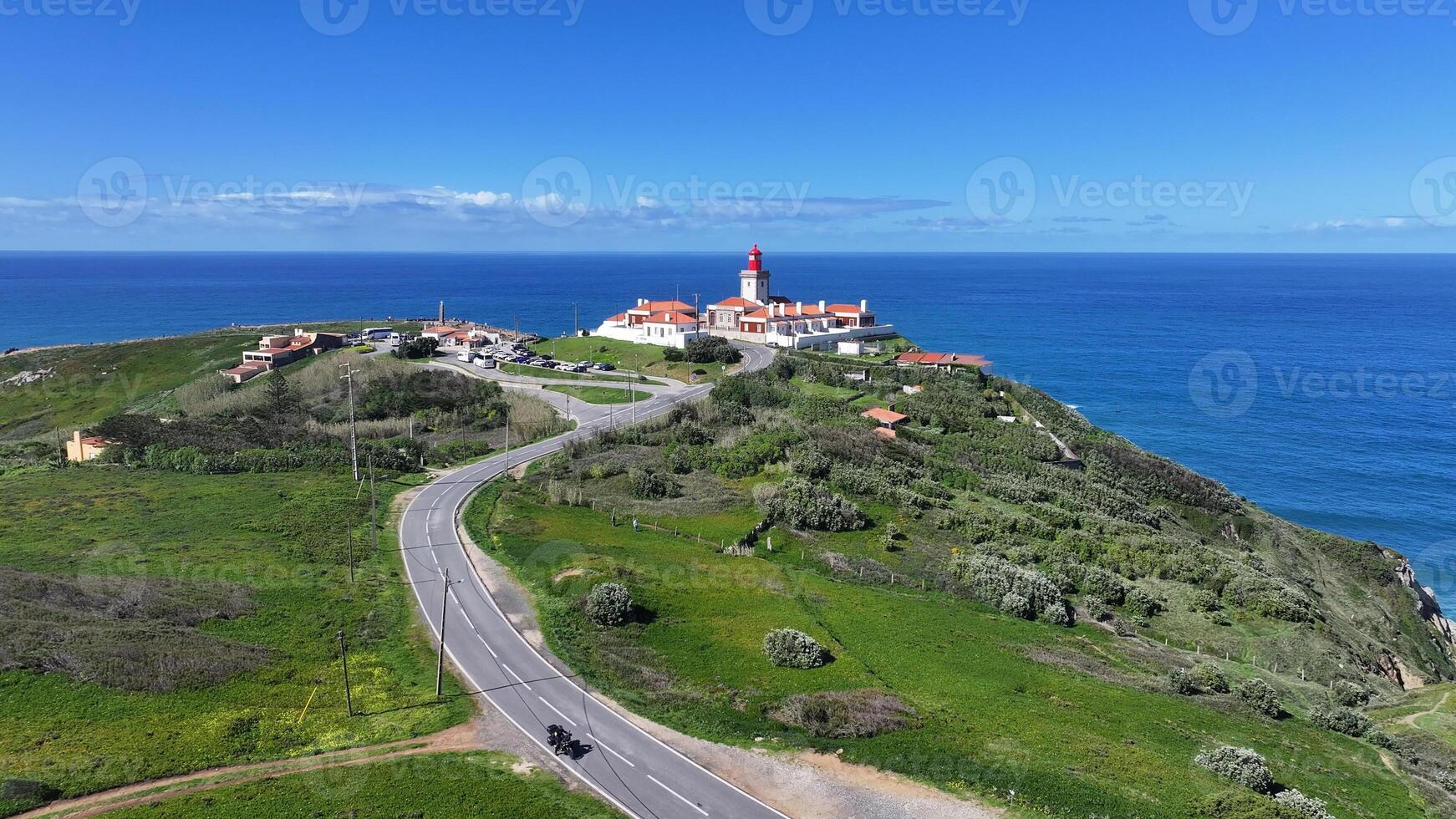Amazing Roca Cape Lighthouse in Sintra Lisbon District in Portugal.. Scenic Scenery. photo