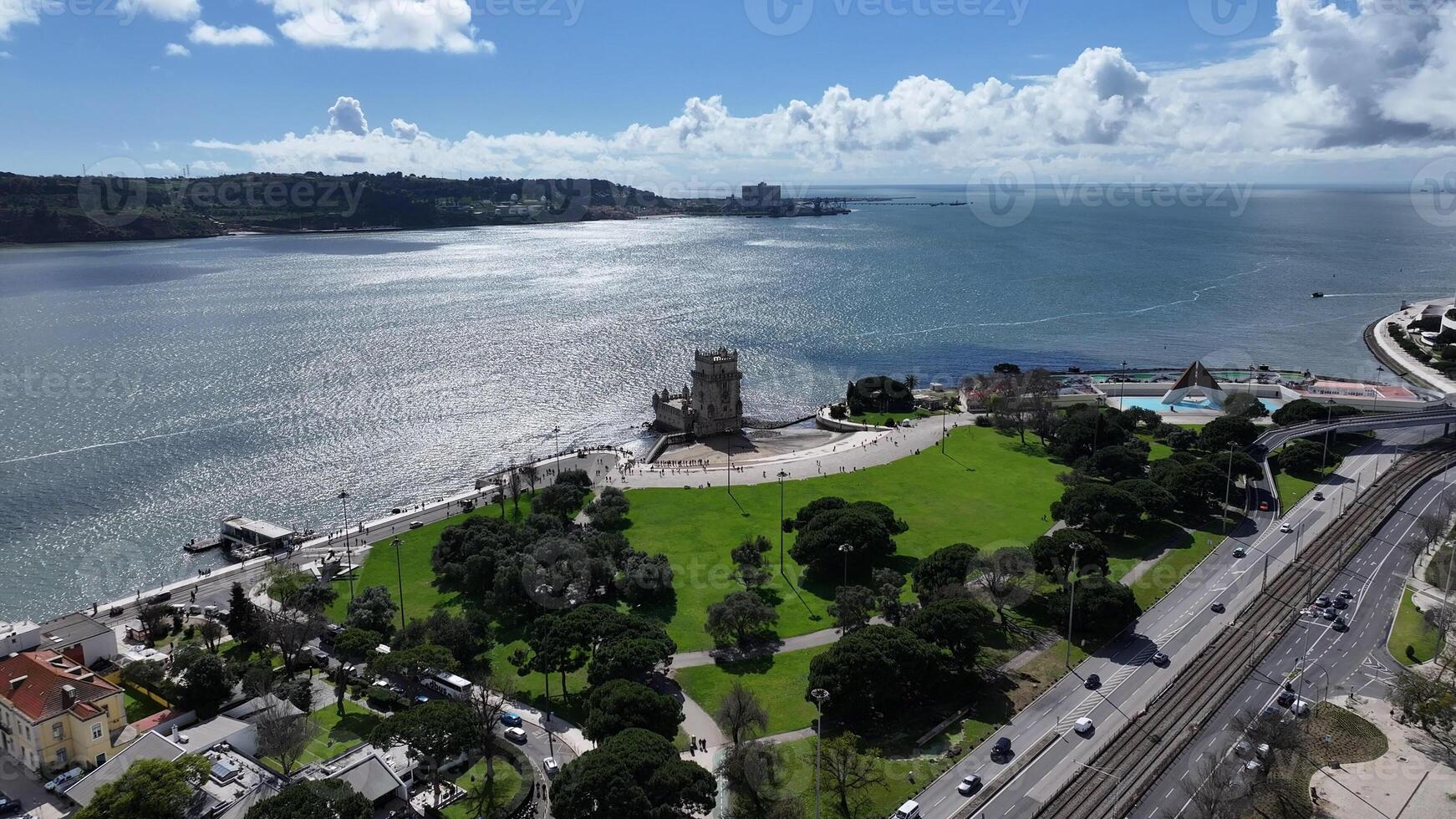 Scenic Belem Tower at Lisbon District of Lisbon in Portugal. Awesome Background. photo