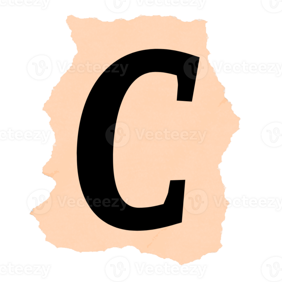 A piece of paper with the letter c on it png