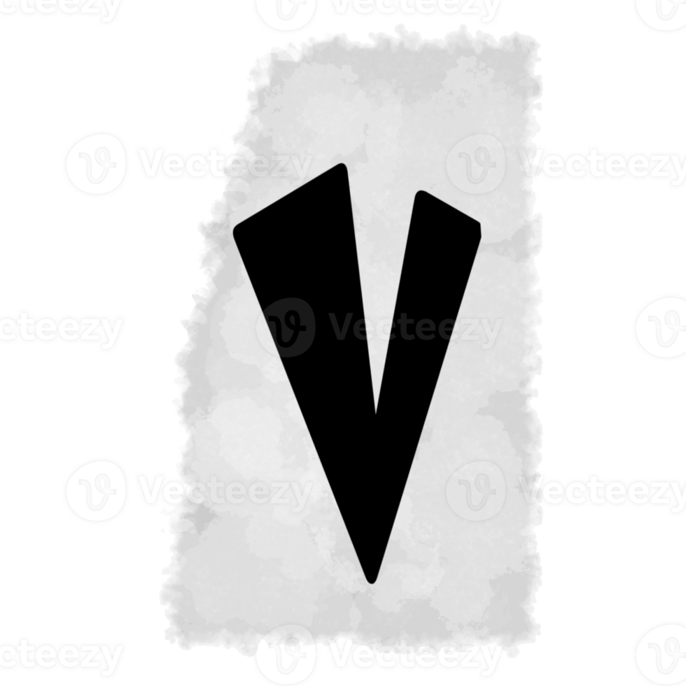 A black and white image of a letter v png