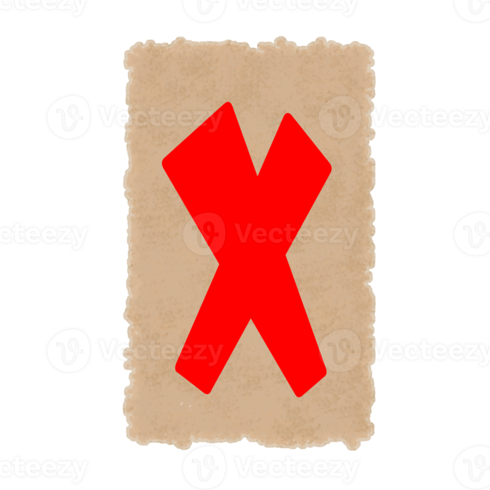 A red x on a piece of paper png