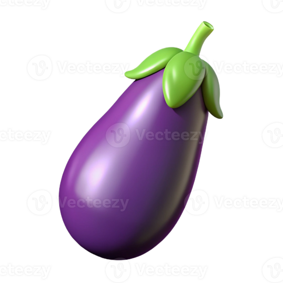 eggplant 3d illustration on transparent background png