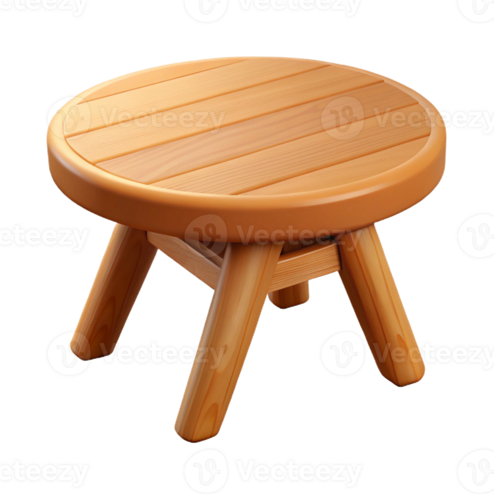 3d wooden round table. no backgroud png