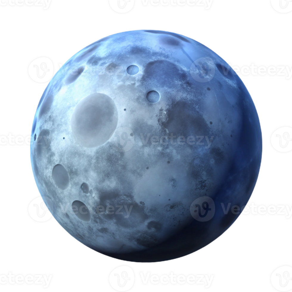 the moon is shown in blue and white png