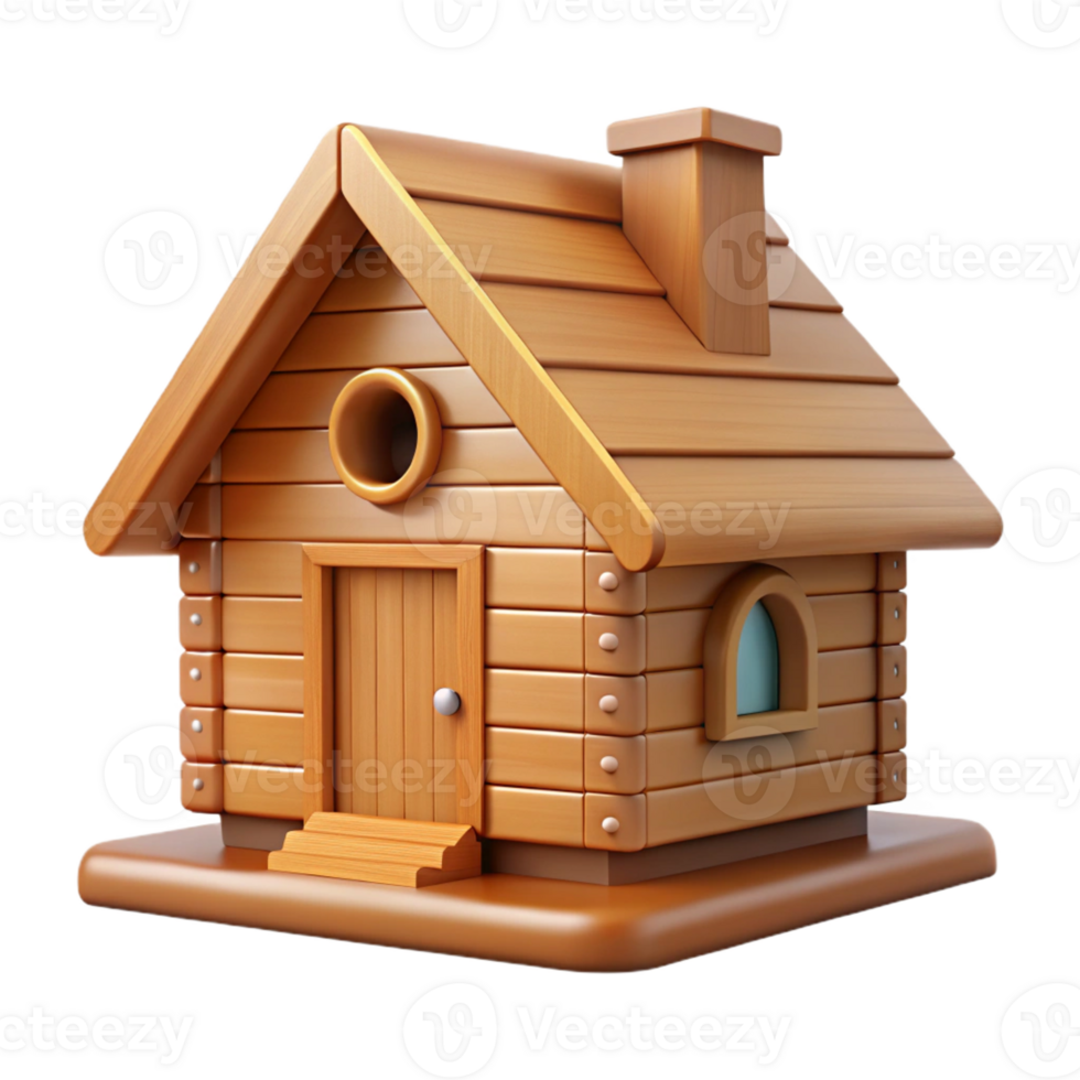 wooden house with chimney on top png