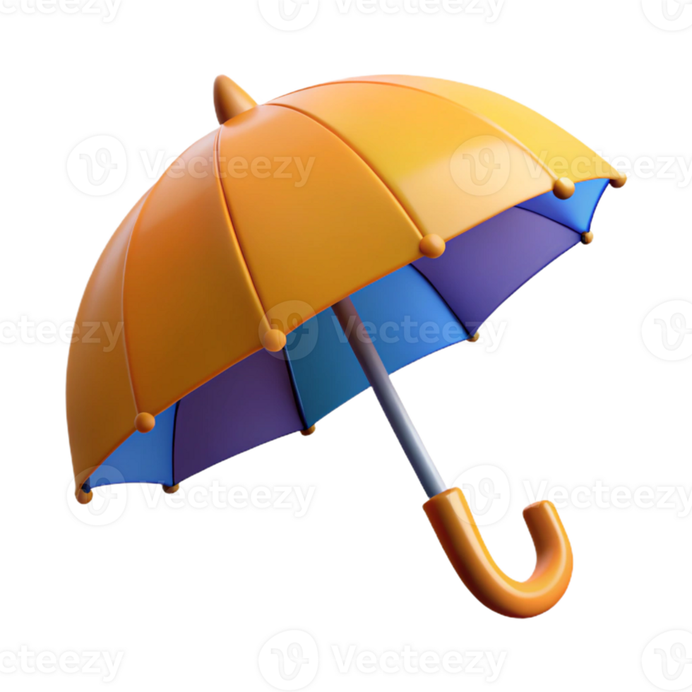 an orange and blue umbrella on a transparent background png