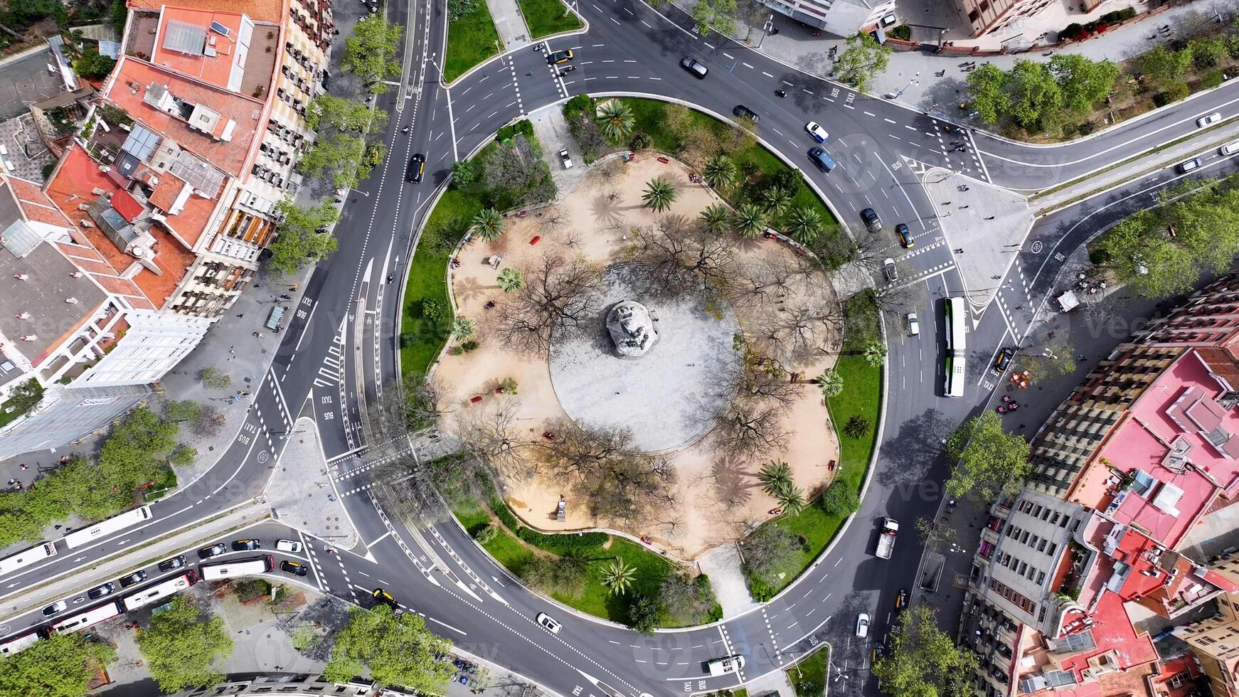 Awe Scenic Roundabout in Barcelona Catalonia Spain. Scenic Scenery. photo