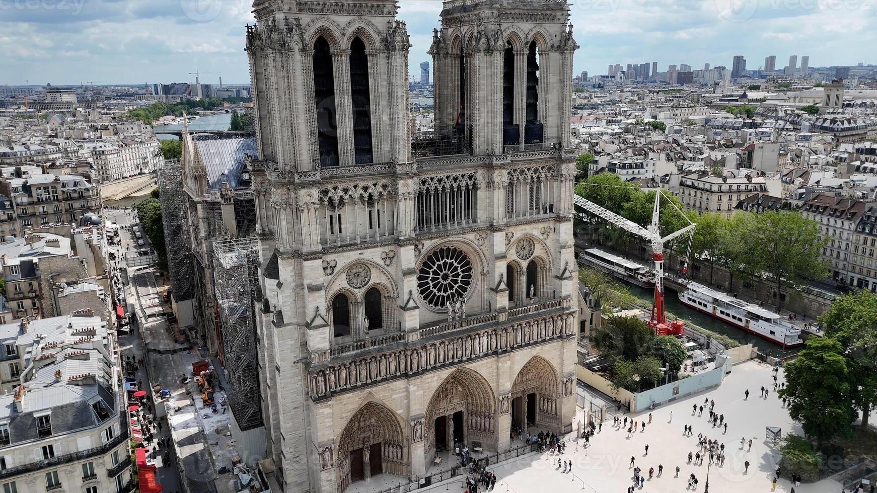 Outdoor Notre Dame Church in Paris France Island France . Stunning Scenery. photo