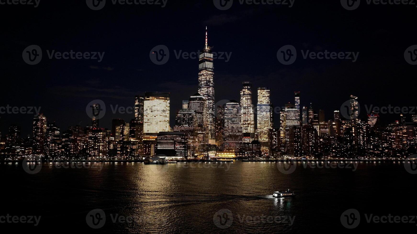 Outside New York Skyline in Manhattan New York United States . Evening Scenery. photo