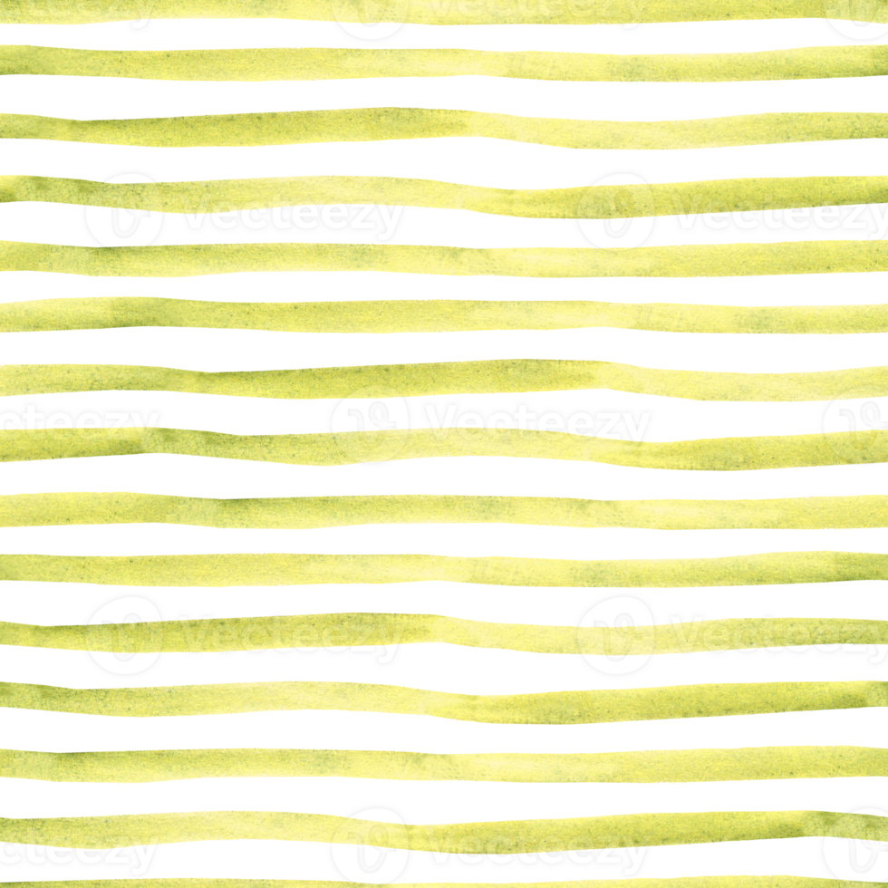 Hand drawn green yellow striped pattern, texture. Watercolor Seamless background from horizontal Brush Strokes, Lines. For textile, packaging paper prints. png