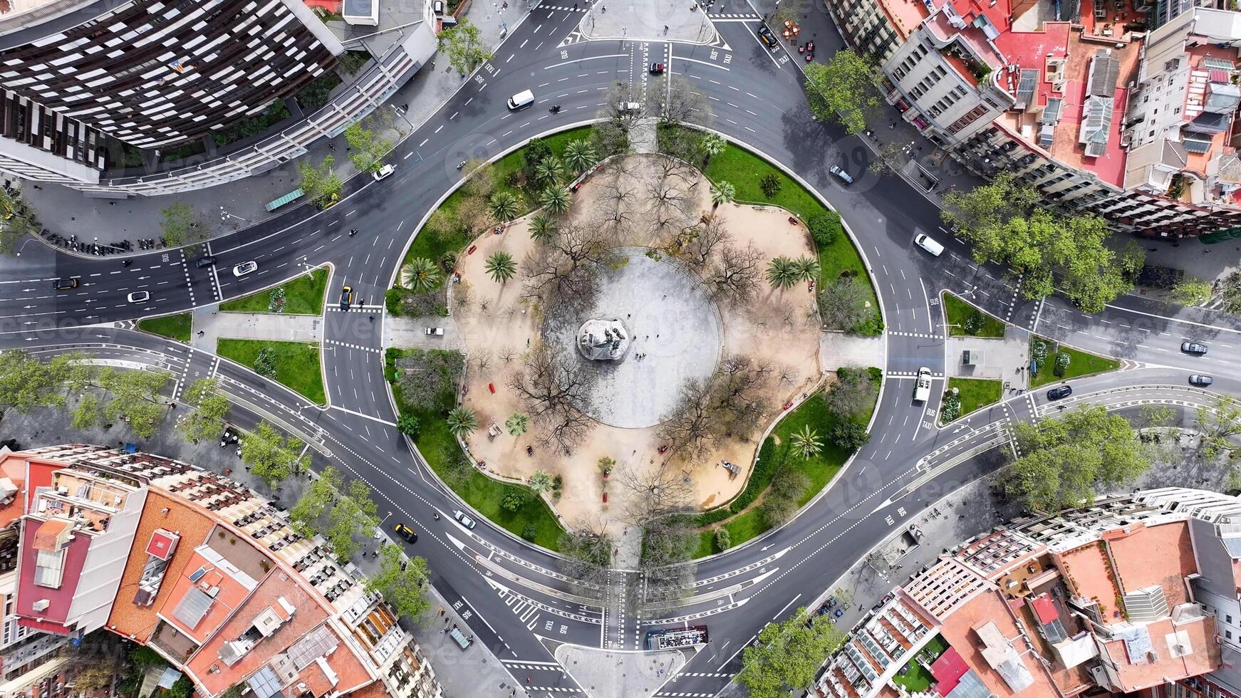 Beauty Tetuan Square in Barcelona Barcelona Province Spain. Beauty Cinematic. photo
