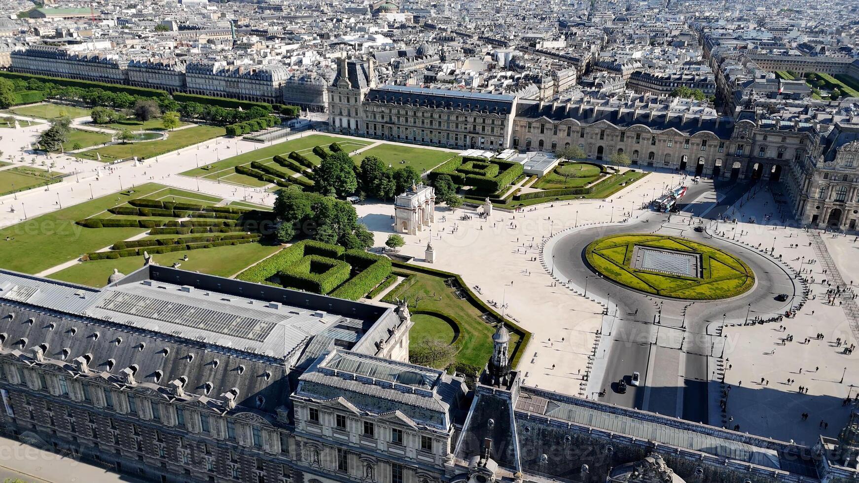 Aerial Landscape of Paris Skyline in Paris ile de france in France.. Beautiful Scenery. photo