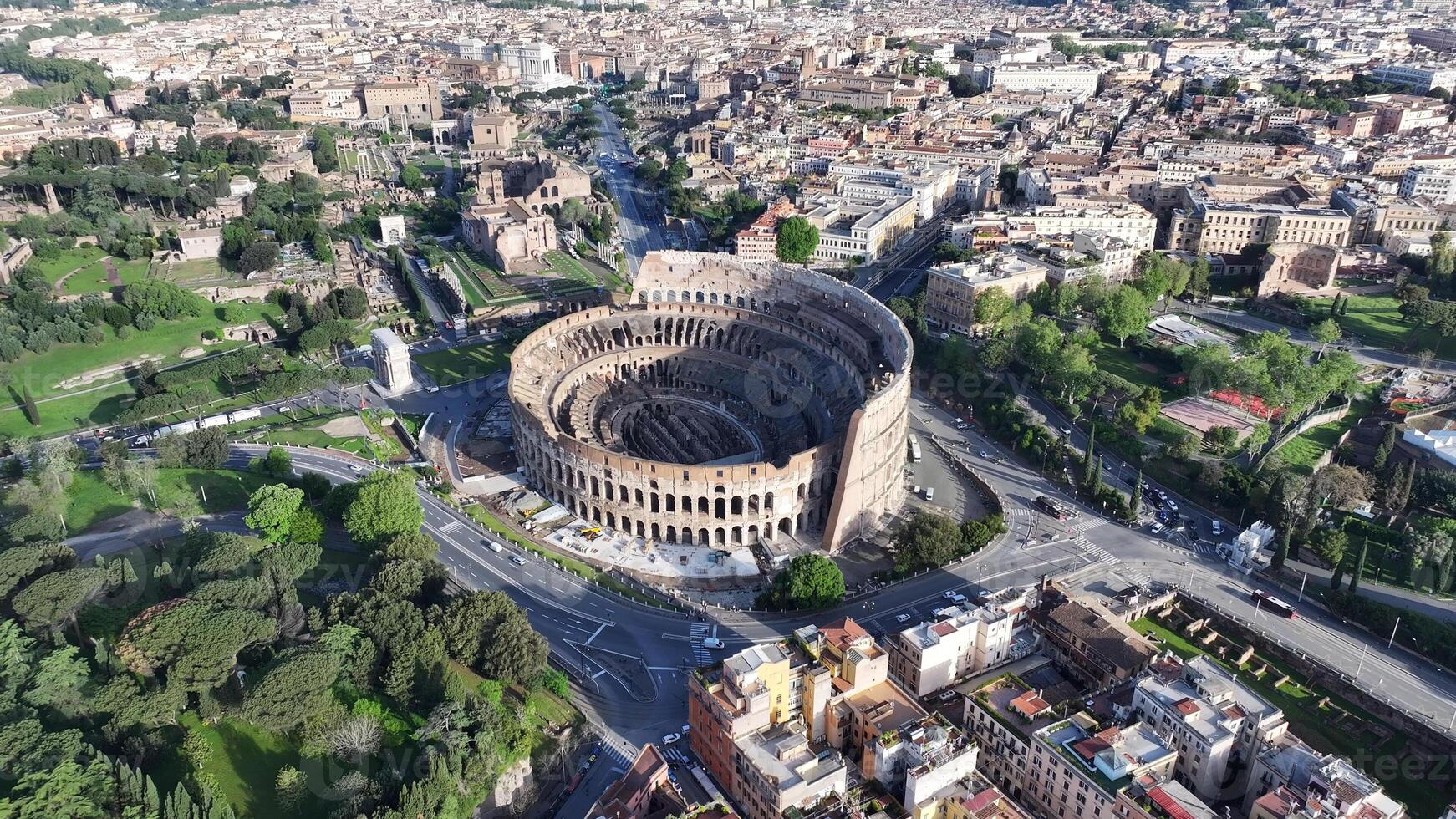 Stunning Rome Coliseum at Rome Lazio Italy. Famous Background. photo