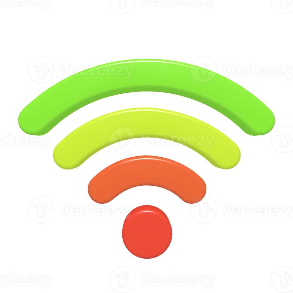 a wifi symbol with a green and red color png
