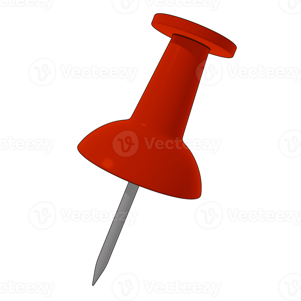 a red push pin on a transparent png