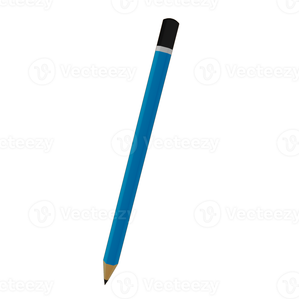 a blue pencil on a transparent png
