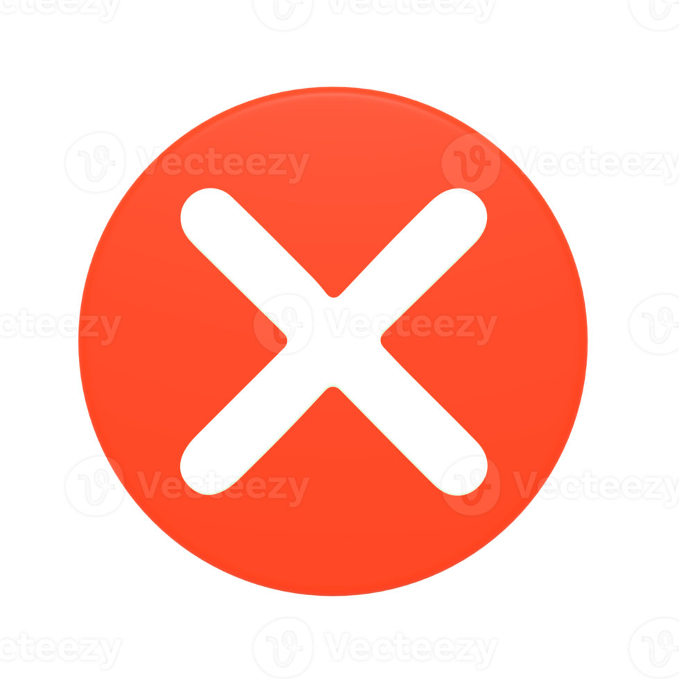 an x symbol on a red circle png