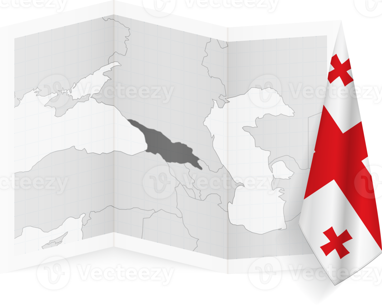 Georgian grayscale map and hanging flag. png