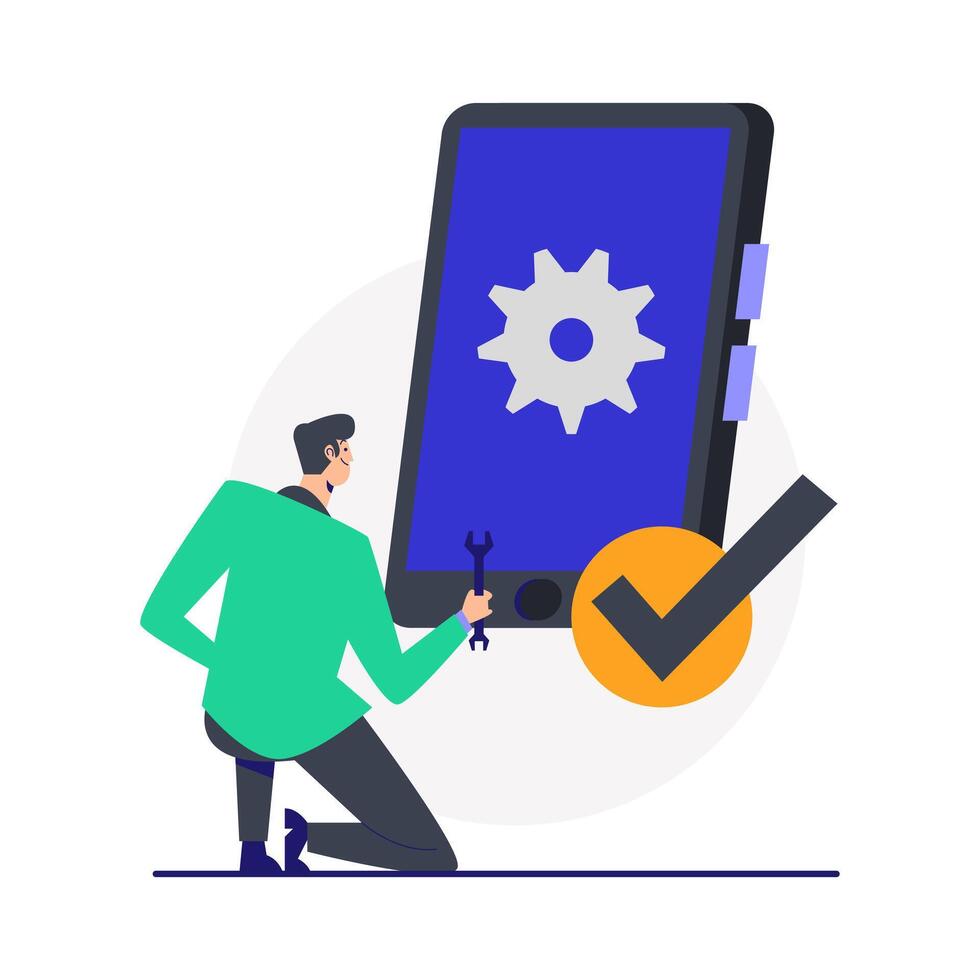 Flat Illustration Easy Setting vector