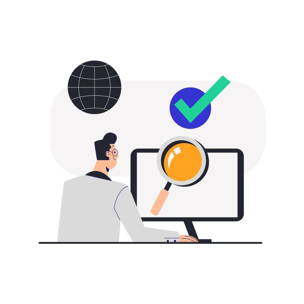 Flat Illustration Business Browsing vector