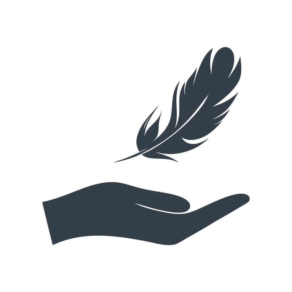 Feather in Hand Design vector