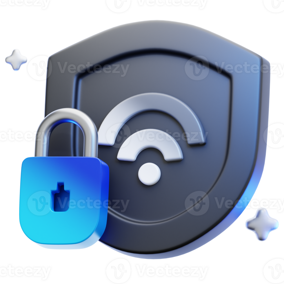 Shield Lock 3D Illustration png