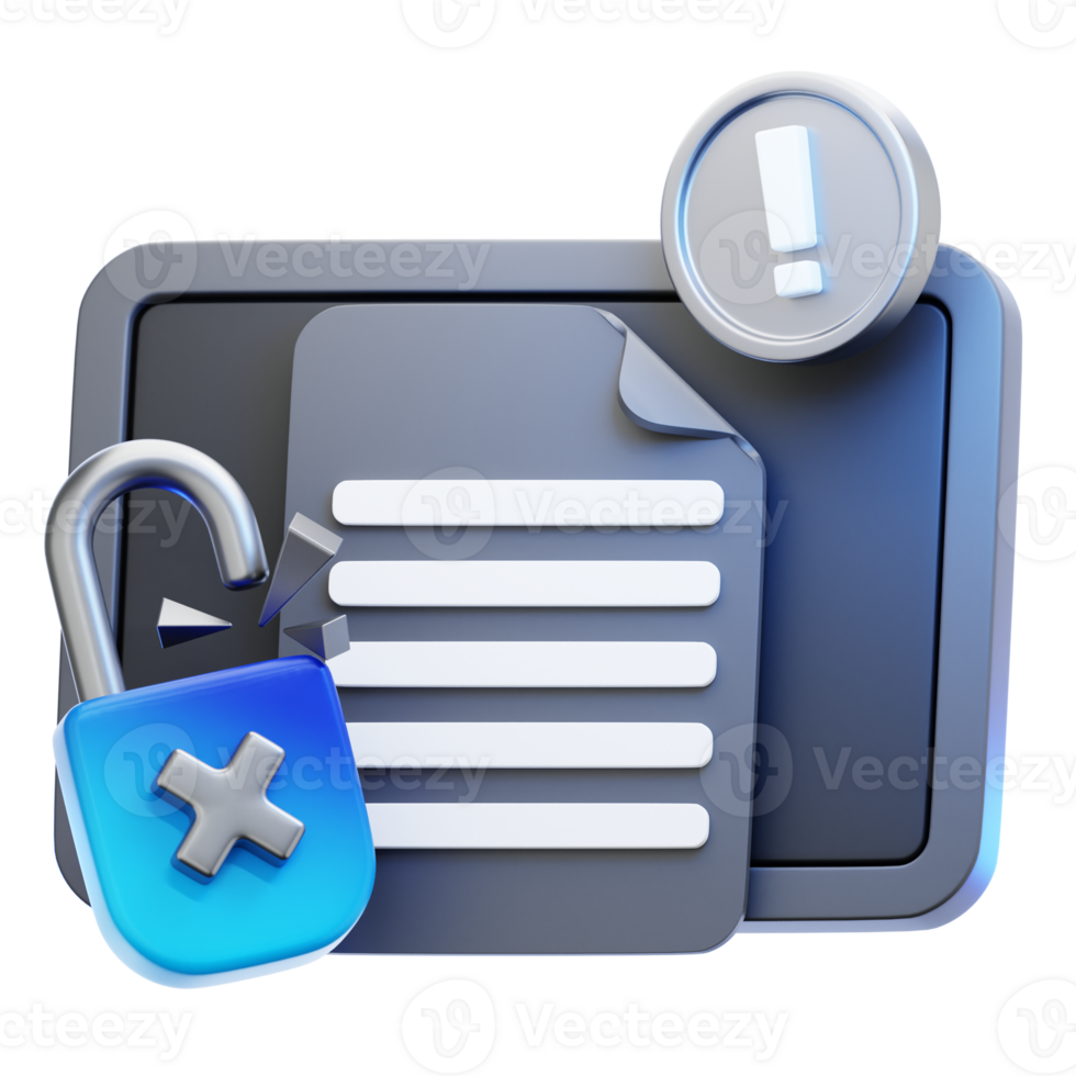 The Unsecured Network 3D Illustration png