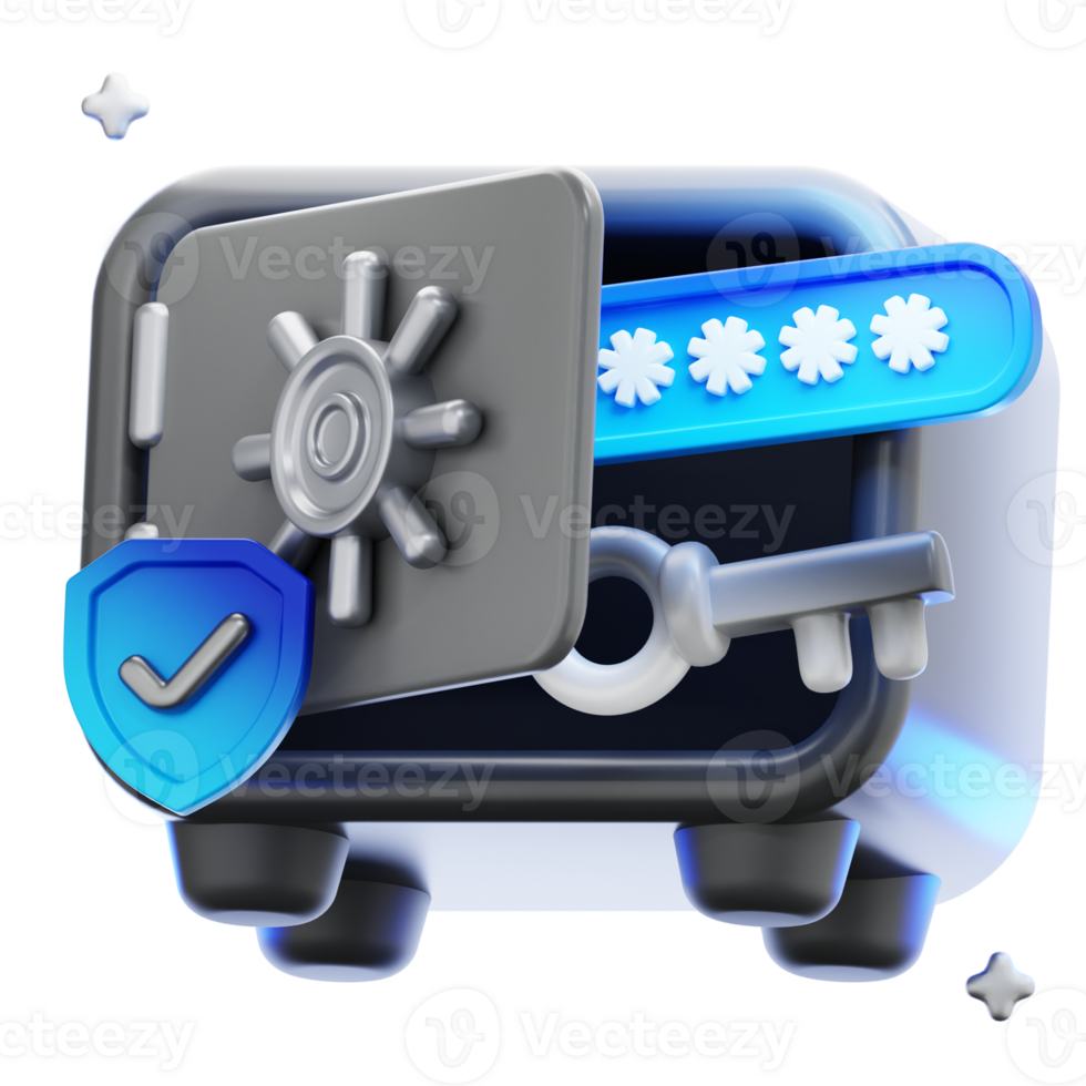 Password Vault 3D Illustration png