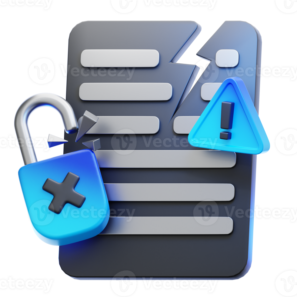 Data Breach 3D Illustration for Awareness. png