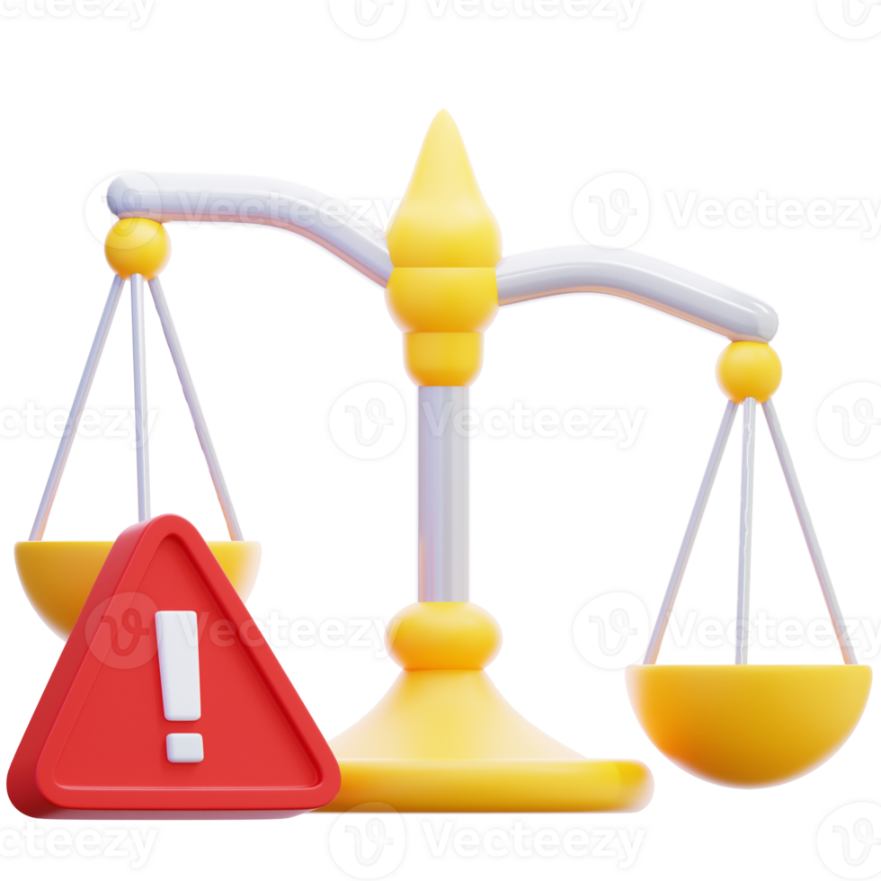 3D Illustration Justice Alert png
