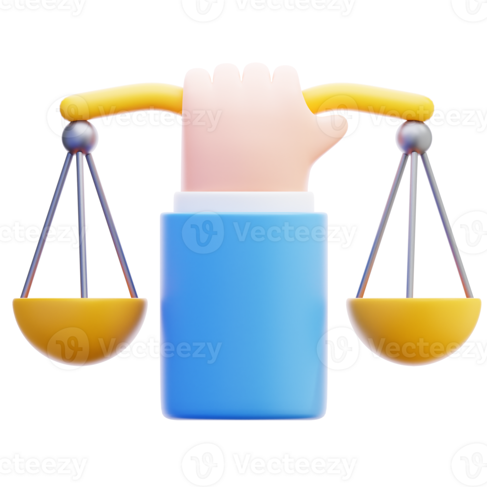 3D Illustration Justice Scale png