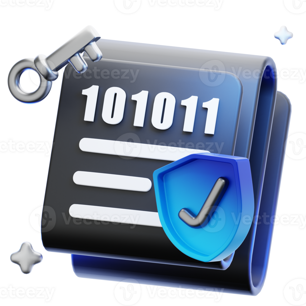 Encrypted File 3D Illustration png