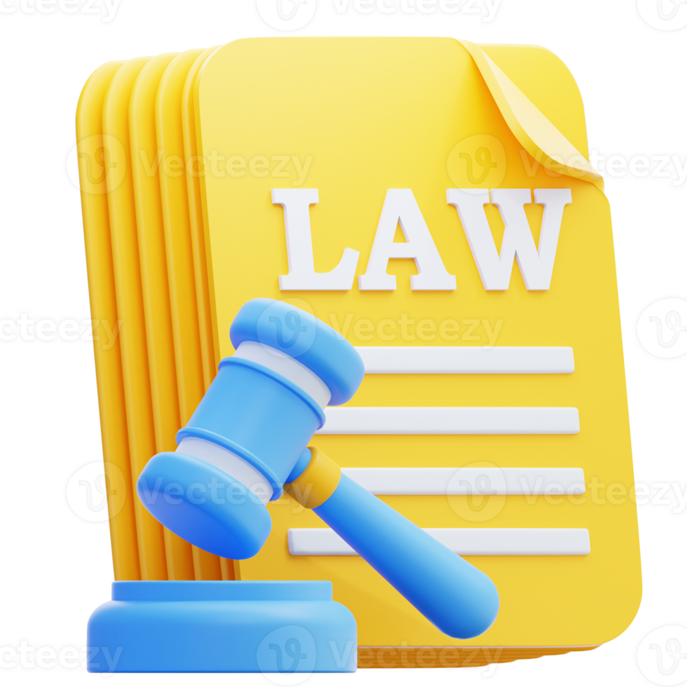 3D Illustration Law Document png